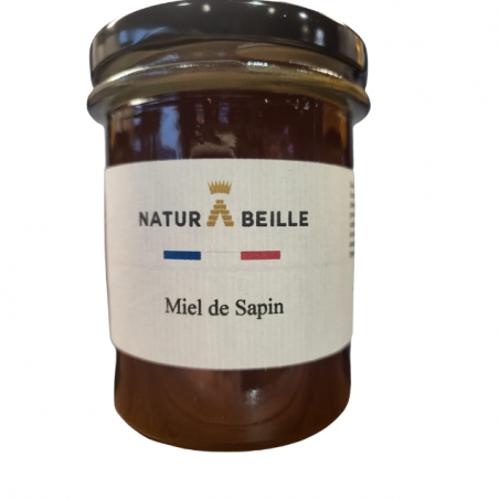 Pot de 250 g de miel de sapin bio et pur disponible chez naturabeille france